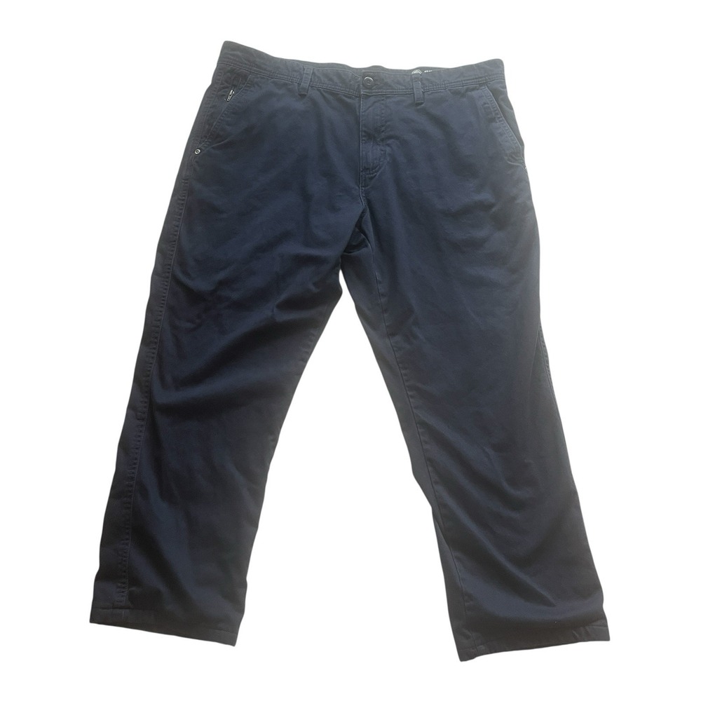 Weatherproof Mens Size 36W x 30L Flannel Lined Navy Blue Pants Chino 100% Cotton